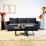 3-zits Bank Kale Velvet Antraciet - comfortabele losse kussens