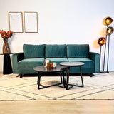 3-zits Bank Kale Velvet Groen - comfortabele losse kussens