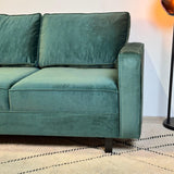 3-zits Bank Kale Velvet Groen - comfortabele losse kussens