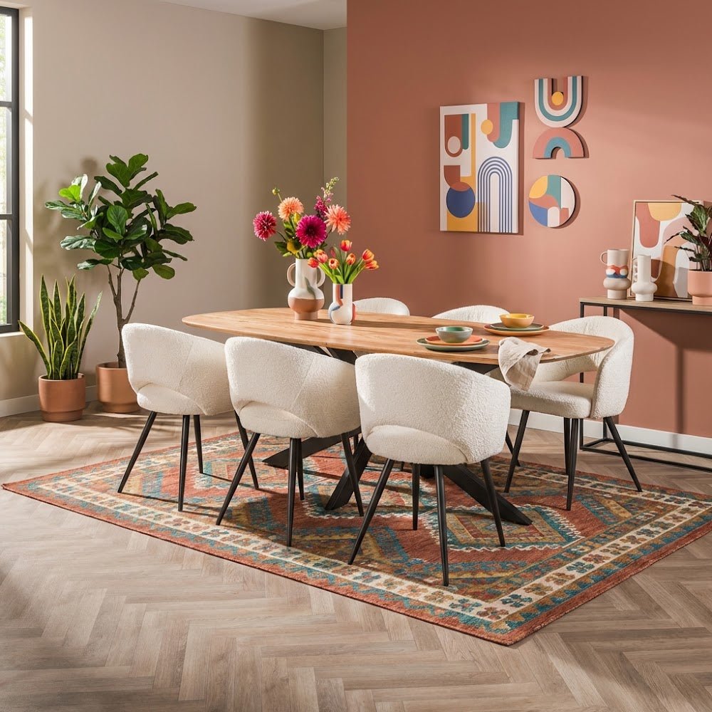 Table à manger ovale danoise Laurie en bois d'acacia 180x95 cm 