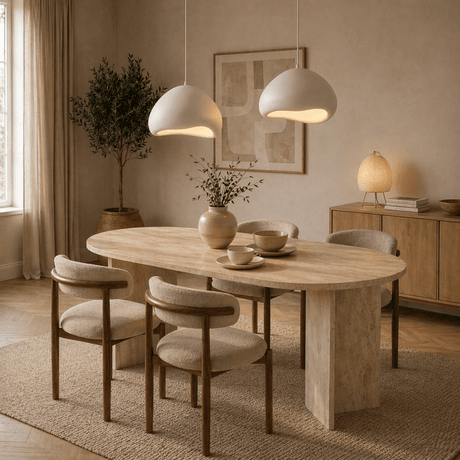 Lampe à suspension de luxe blanche Ø50 cm et Ø40 – Abat-jour en fibre de verre - Eleonora