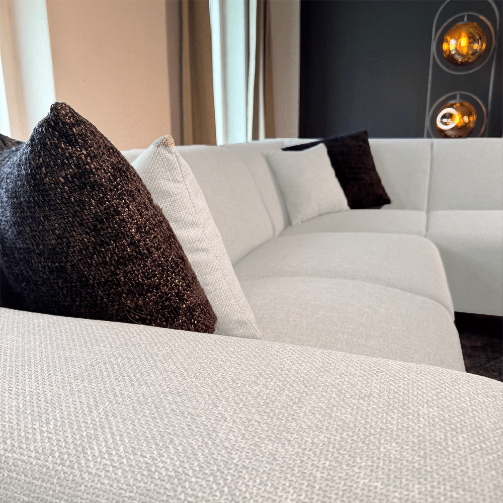 Canapé d'angle Moby Droit Beige - 2,5 places + Chaise Longue 
