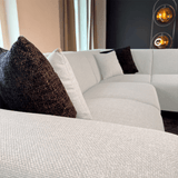 Canapé d'angle Moby Droit Beige - 2,5 places + Chaise Longue 