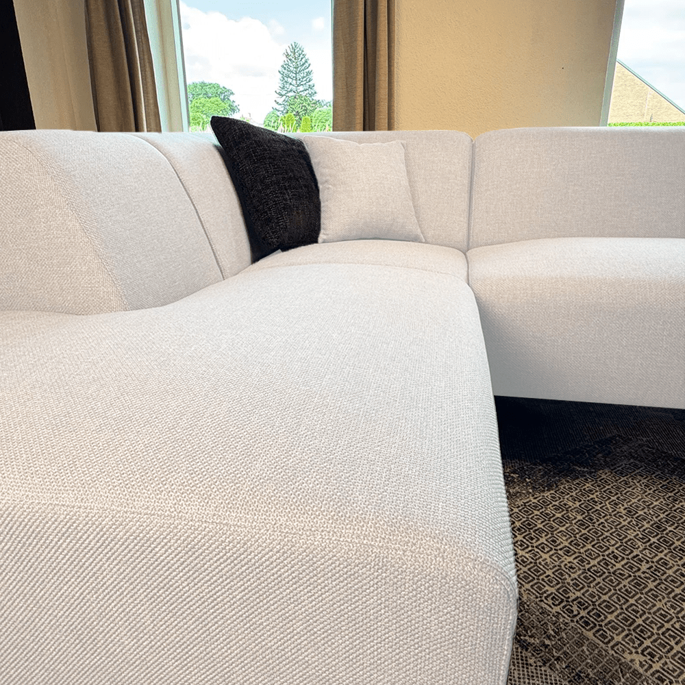Canapé d'angle Moby Droit Beige - 2,5 places + Chaise Longue 