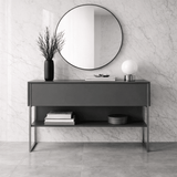 Dressoirs - Modern Dressoir Antraciet Luxe 120x80x30 - Zilver Frame - Eén Vak - Dimehouse