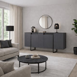 Dressoirs - Modern Dressoir Antraciet Luxe 160x80x35 - Zwart Frame - Dimehouse
