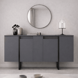 Dressoirs - Modern Dressoir Antraciet Luxe 160x80x35 - Zwart Frame - Dimehouse
