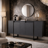 Dressoirs - Modern Dressoir Antraciet Luxe 160x80x35 - Zwart Frame - Dimehouse