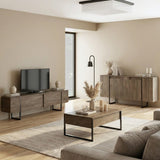 Commode moderne en noyer de luxe 160 x 80 x 35 cm - Cadre noir