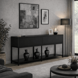 Commode moderne Black Lord 150x30x80 - Deux compartiments