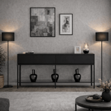 Commode moderne Black Lord 150x30x80 - Deux compartiments