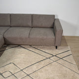 Moderne 3-zits Hoekbank Links Taupe Stof Aniko met Lounger 240x197x78 cm