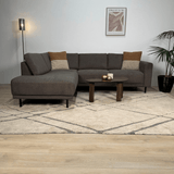 Canapé d'angle moderne 3 places gauche en tissu anthracite Aniko avec repose-lèvres 240x197x78 cm 