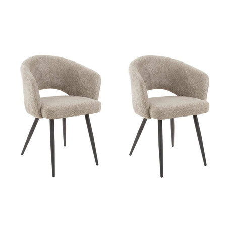 Set van 2 eetkamerstoelen Cargo Bouclé Zand