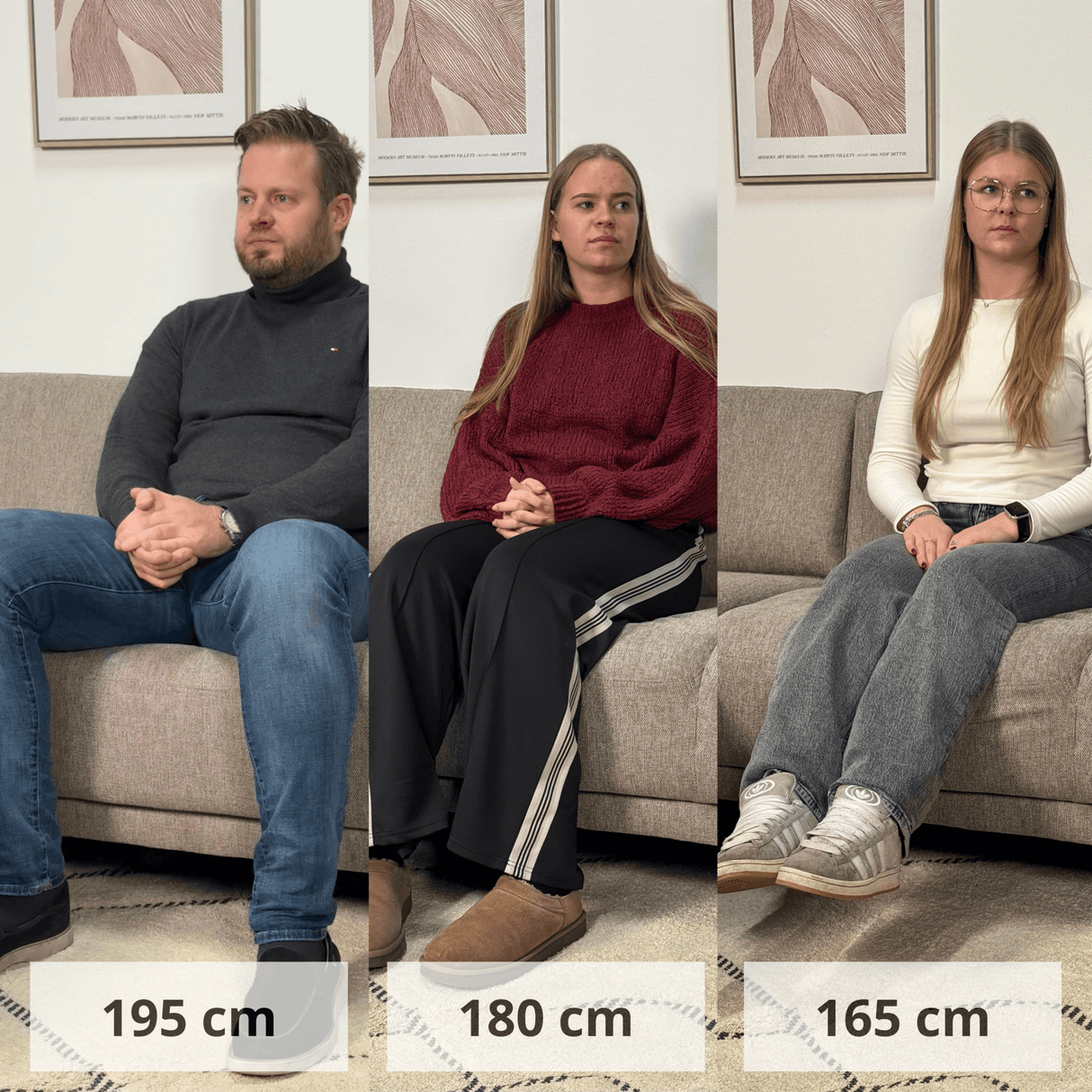 Moderne U-Bank Hoekbank Rechts Taupe Stof Aniko 310x197x78 cm