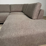 Moderne 3-zits Hoekbank Rechts Taupe Stof Aniko met Lounger 240x197x78 cm