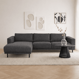 Banken - Moderne hoekbank met Chaise Longue Antraciet Stof Aniko links 238x142x78 cm - Dimehouse