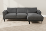 Moderne hoekbank met Chaise Longue Antraciet Stof Aniko rechts 238x142x78 cm