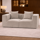Banken - Modulaire XXL 2 - zits bank Sora 190 cm breed in Beige linnen - Dimehouse