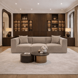 Canapé modulaire XXL 3 places Sora 325 cm de large en lin beige 