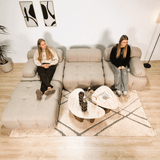 Banque modulaire 3 places avec hocker doblo beige