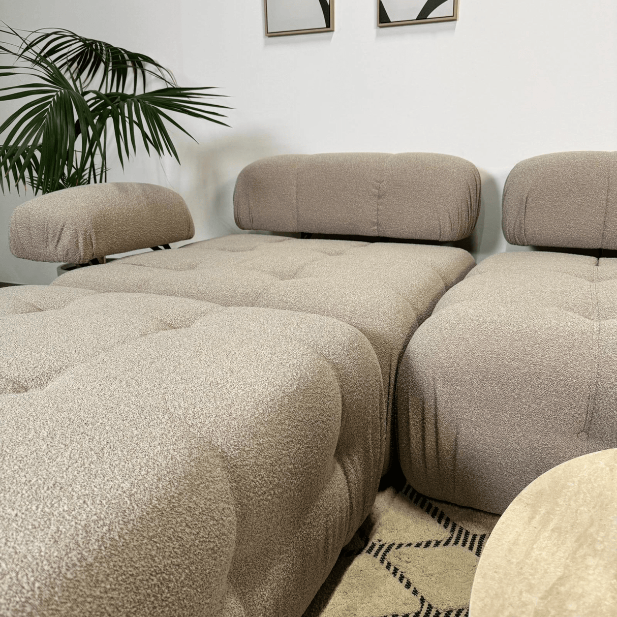 Banque modulaire 3 places avec hocker doblo beige