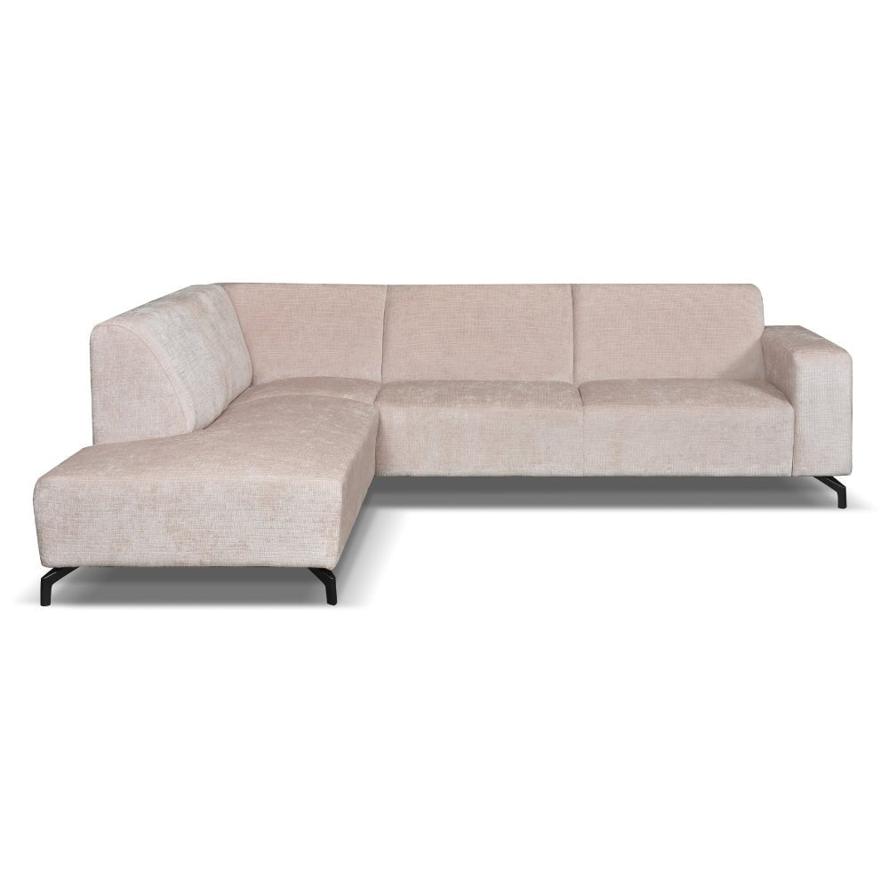 Canapé d'angle manon avec chaise longue gauche chenille beige