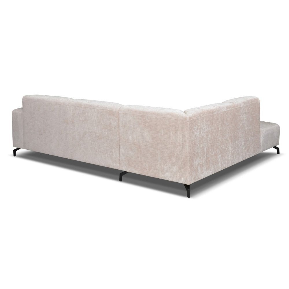 Canapé d'angle manon avec chaise longue gauche chenille beige