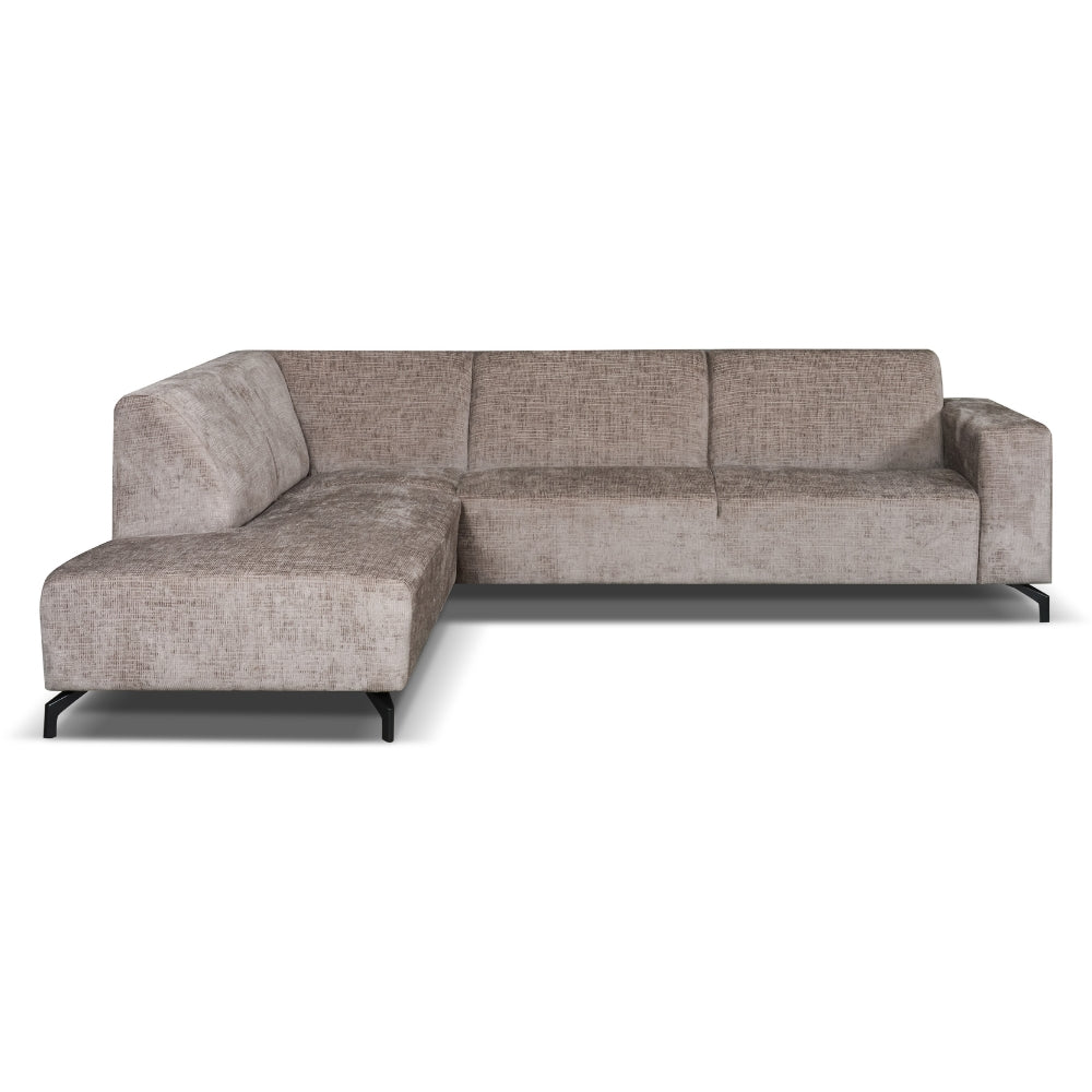 Hoekbank Manon met chaise longue links chenille taupe