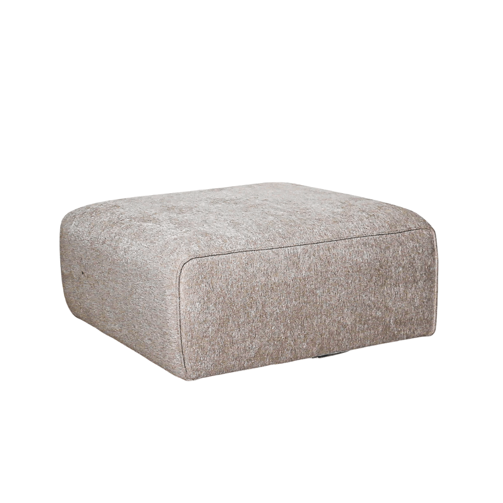Hockers-Hocker beige chenille bouclé - 98x88x43 cm - Jaylen-Dimehouse