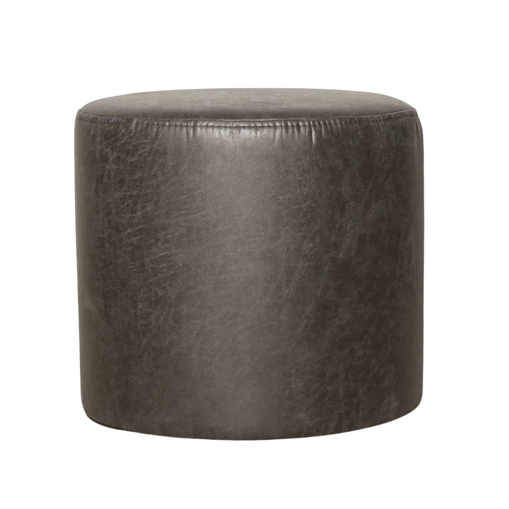 Poefs-Ronde poef antraciet ecoleer - 40x40x35 cm - Mave-Dimehouse