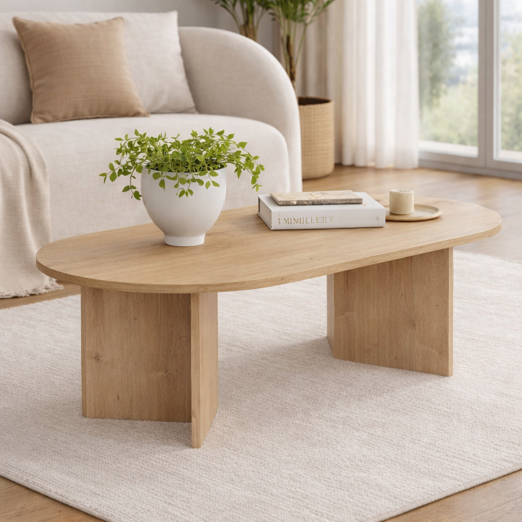 Table basse ovale Sapphire en chêne Look Sabla - 119x60 