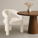 Design Eetkamerstoel Ivoor Bouclé Maro - Volledig Stof
