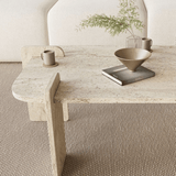 Salontafels - Salontafel Travertin melamine Japandi - 120 x 60 cm - ronde hoeken - Lovge - Dimehouse