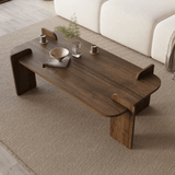 Salontafels - Salontafel Walnoot melamine Japandi - 120 x 60 cm - ronde hoeken - Lovge - Dimehouse