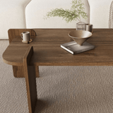 Salontafels - Salontafel Walnoot melamine Japandi - 120 x 60 cm - ronde hoeken - Lovge - Dimehouse