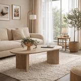 Table basse Sapphire Oak Melamine 119x60x40 cm Sable 