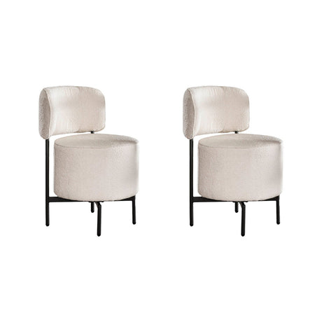 Set van 2 eetkamerstoelen Dante Bouclé wit draaibaar