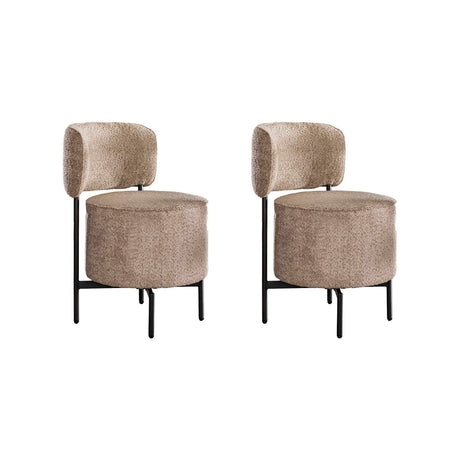 Set van 2 eetkamerstoelen Dante Bouclé zand draaibaar