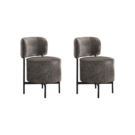 Set van 2 eetkamerstoelen Dante bouclé grijs draaibaar