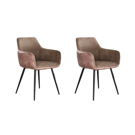 Set van 2 eetkamerstoelen Rivo Rib Rock Zand