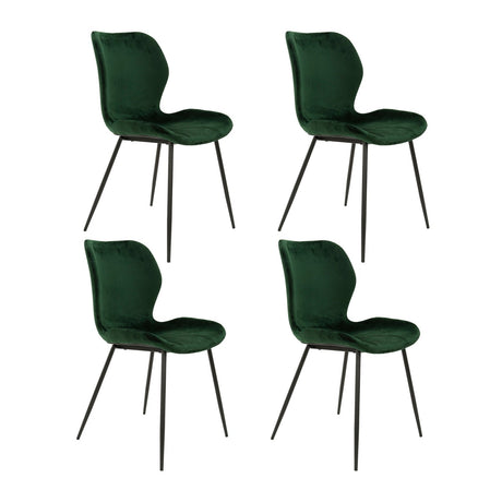 Ensemble de 4 chaises de salle à manger Argo Velours Vert 