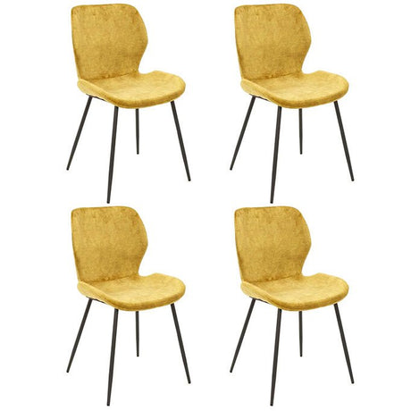 Lot de 4 chaises de salle à manger Argo Velours or 