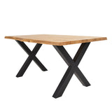 Eettafel Revi eikenhout X-poot zwart