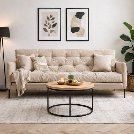 Canapé-lit 3 places Renge Crème