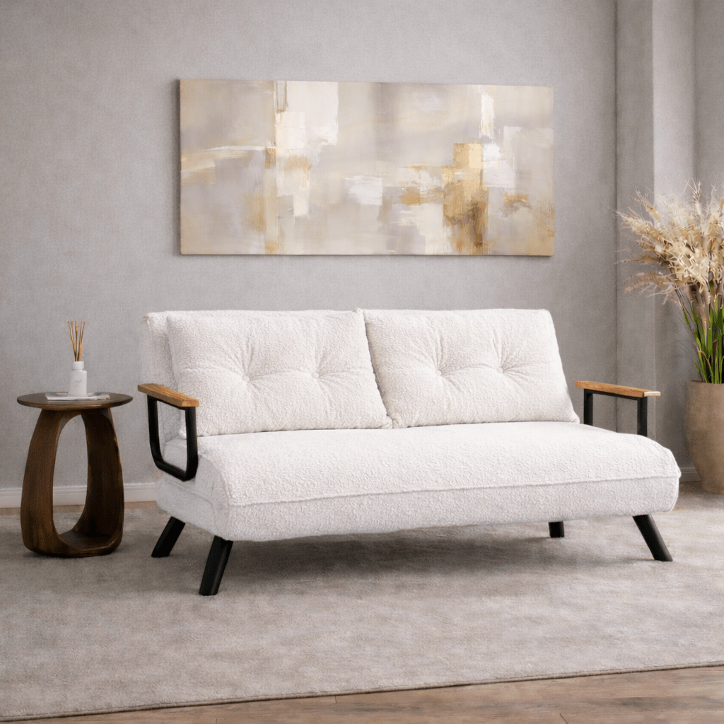 Slaapbank Ivoor Bouclé 2-zits - Sando