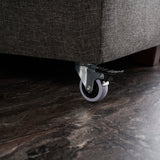 Canapé lit tissu anthracite - XL 280x206 cm - à roulettes - Gauche - Manama