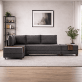 Banken - Slaapbank antraciet stof - XXL 280 x 210 - Links - Fly - Dimehouse