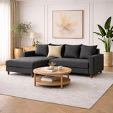 Banken - Slaapbank antraciet stof - hoekbank - compact 215 x 150 cm - Links - Aydam - Dimehouse