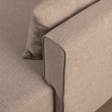 Canapé-lit en tissu couleur champagne - deux places - avec pouf - angle gauche - Bella